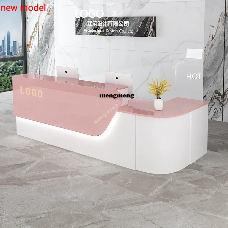 Office Furniture In Usa - H132 Storage Luxury Reception Desk Senior