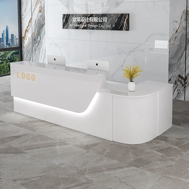 Office Furniture In Usa - Storage Luxury Reception Desk Senior Custom