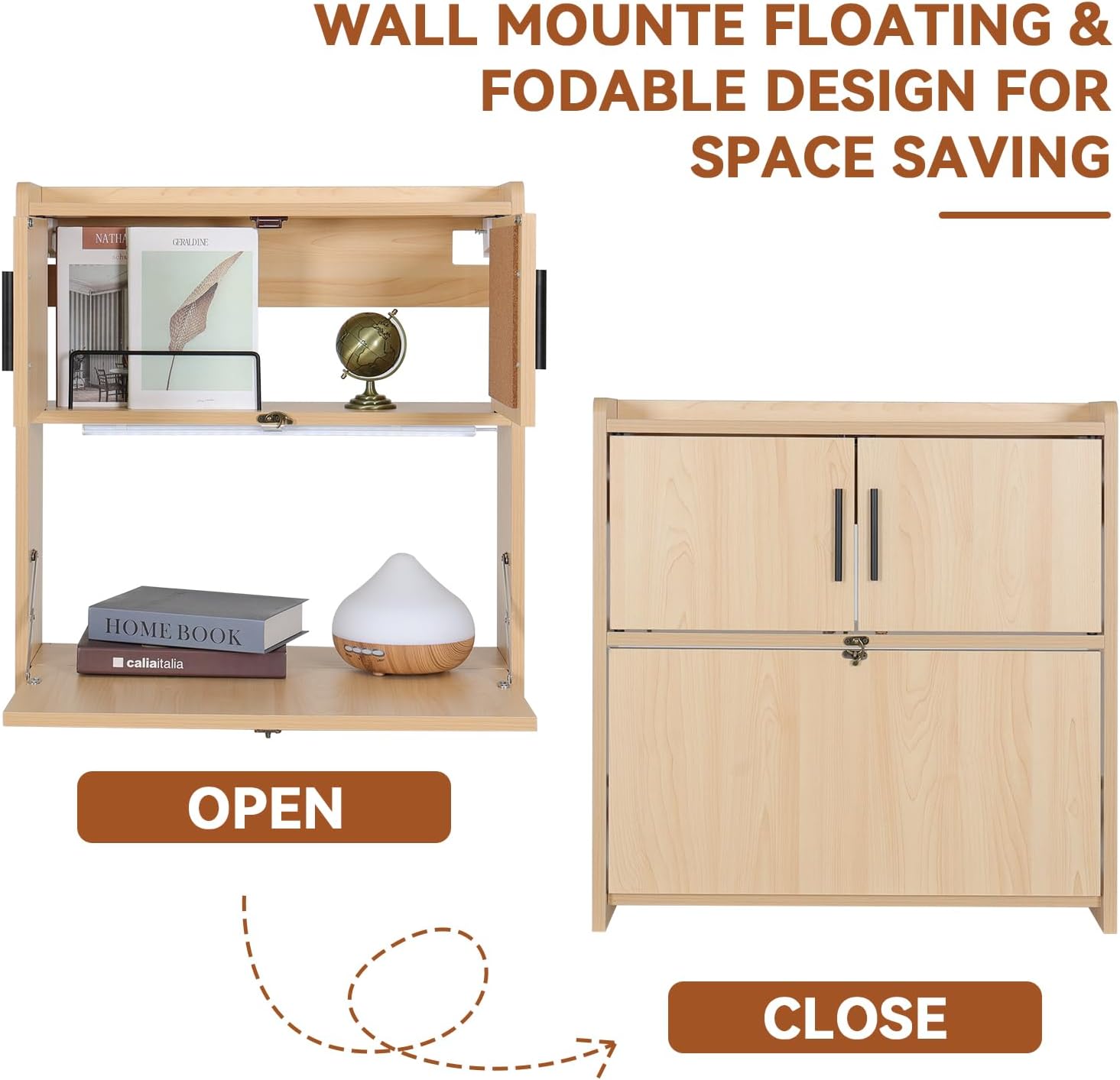 ARTETHYS Wall Mounted Desk Fol - Wall Mounted Desk Fold ulasan dan harga