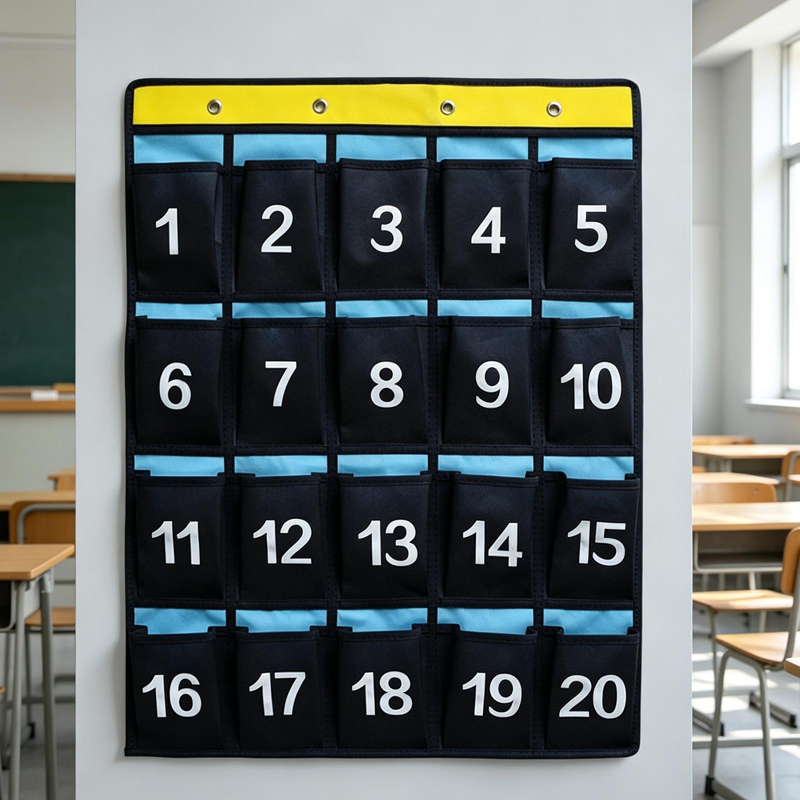 20 Numbered Pocket Chart for C - Wall Organizer Pocket ulasan dan harga