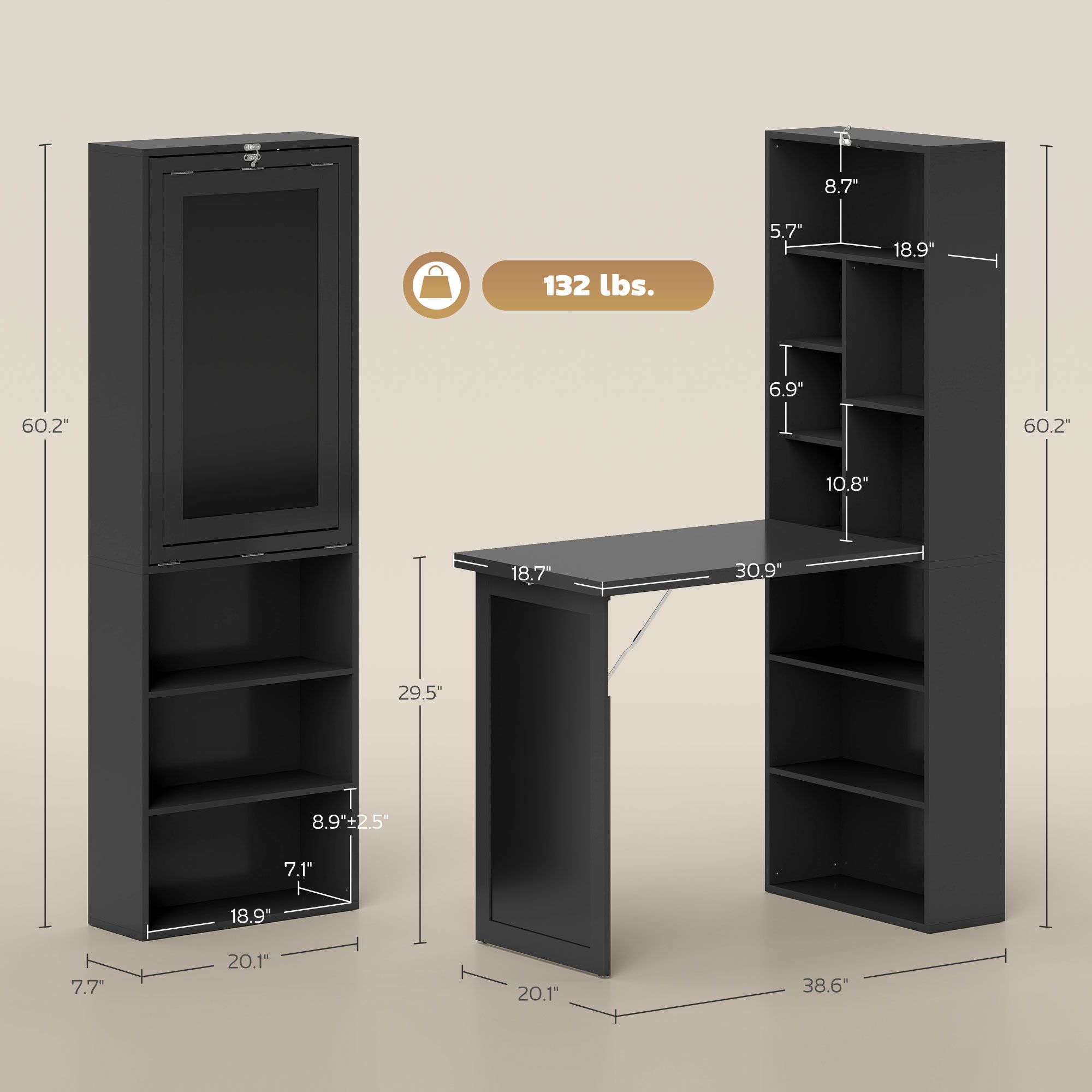 Fold-out Convertible Home Offi - Wall Mounted Desk Fold ulasan dan harga