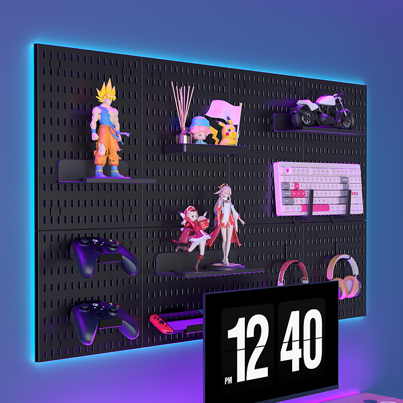 Wall-mounted Pegboard, Drill-f - Wall Organizer Pocket ulasan dan harga