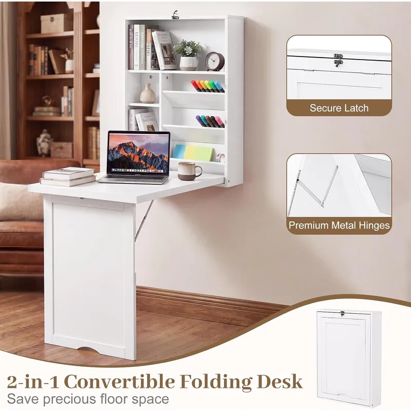 Multi-Function Computer Desk W - Wall Mounted Desk Fold ulasan dan harga